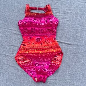 Vintage Kathy Irelands pattern one piece swimsuit